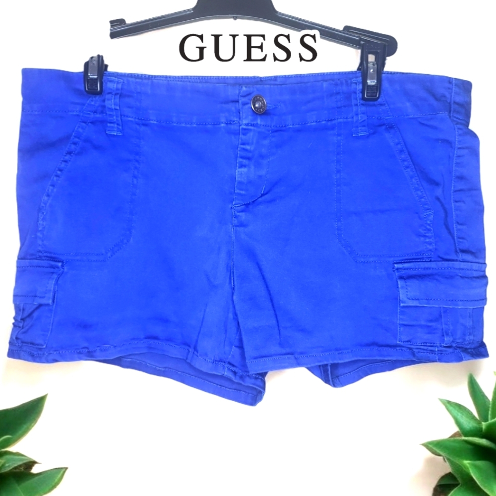 GUESS Blue Mini Cargo Shorts- 28